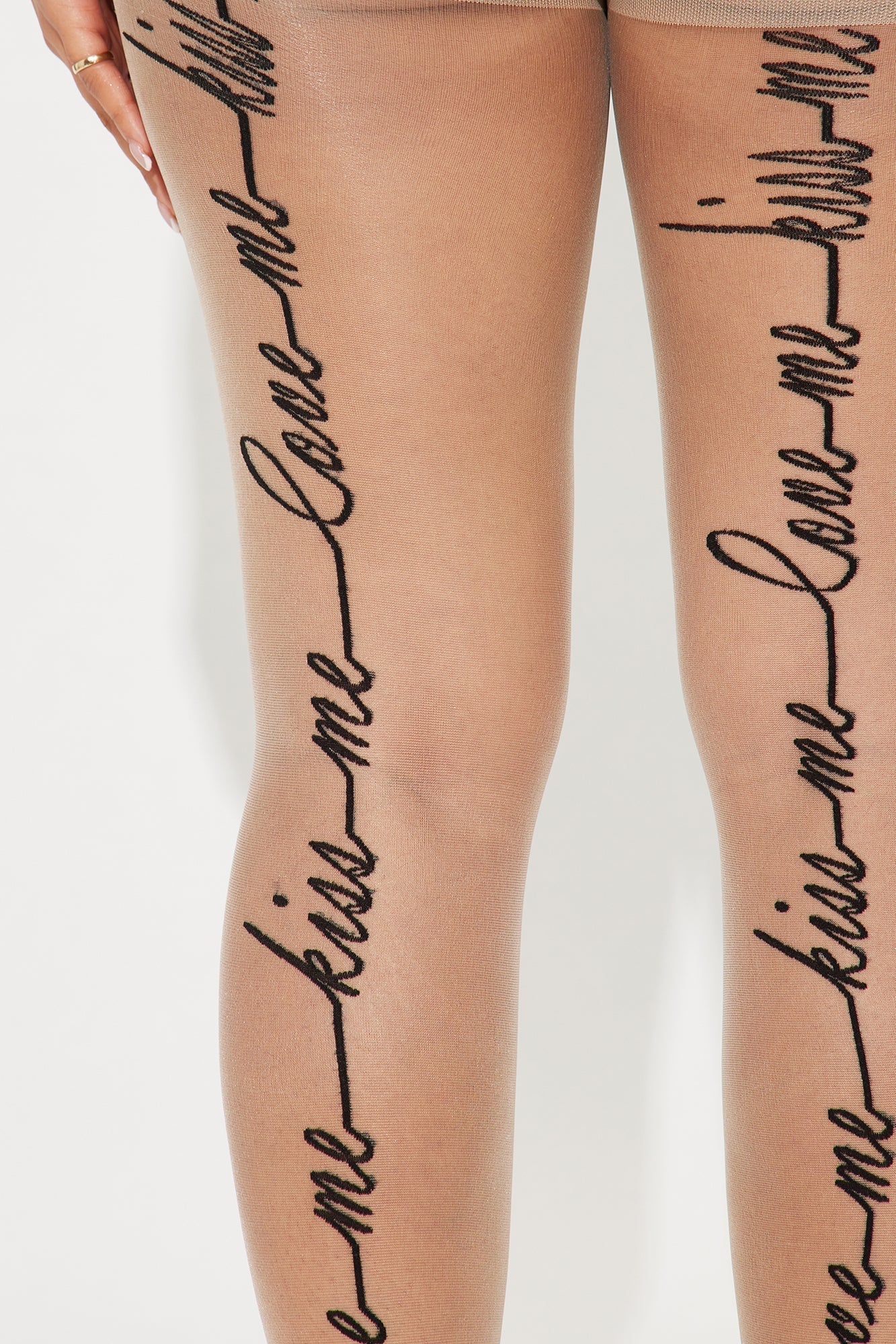 Love Me Kiss Me Tights - Beige