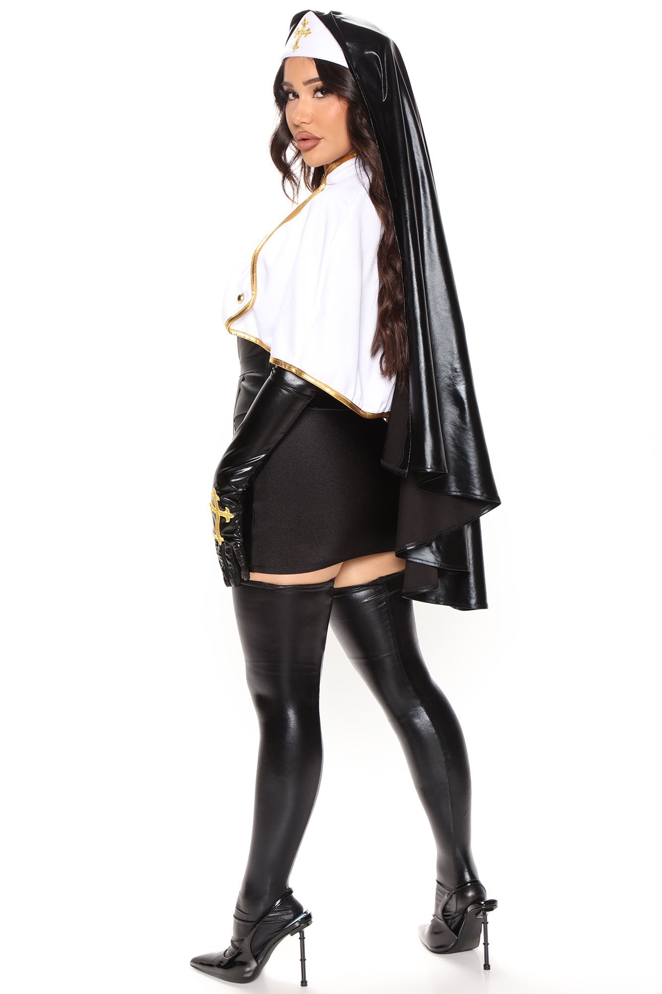 Misbeheaven Nun 5 Piece Costume Set - Black/combo