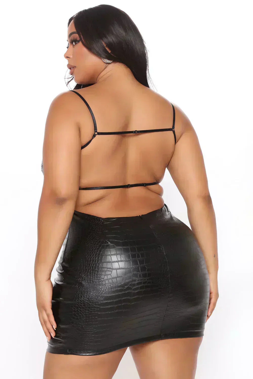 Faux Leather Mini Dress