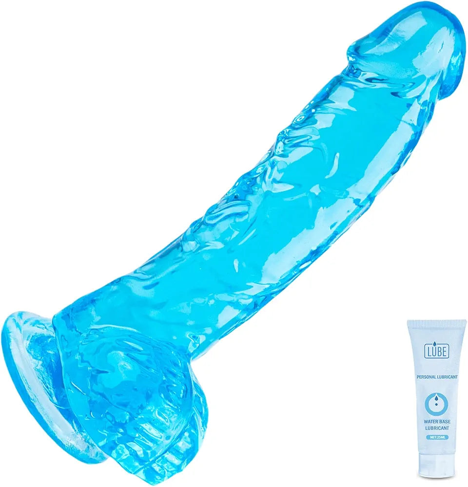7-Inch Realistic Soft Blue Dildo with Suction Cup