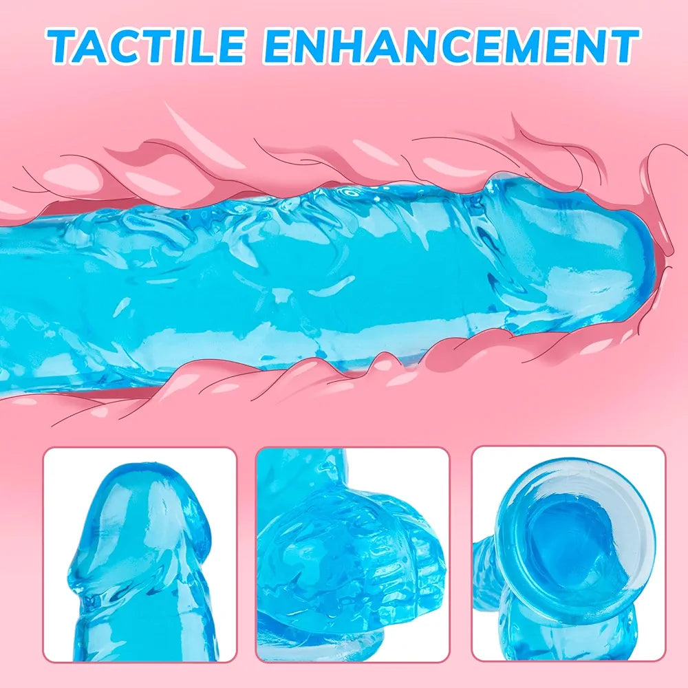 7-Inch Realistic Soft Blue Dildo with Suction Cup